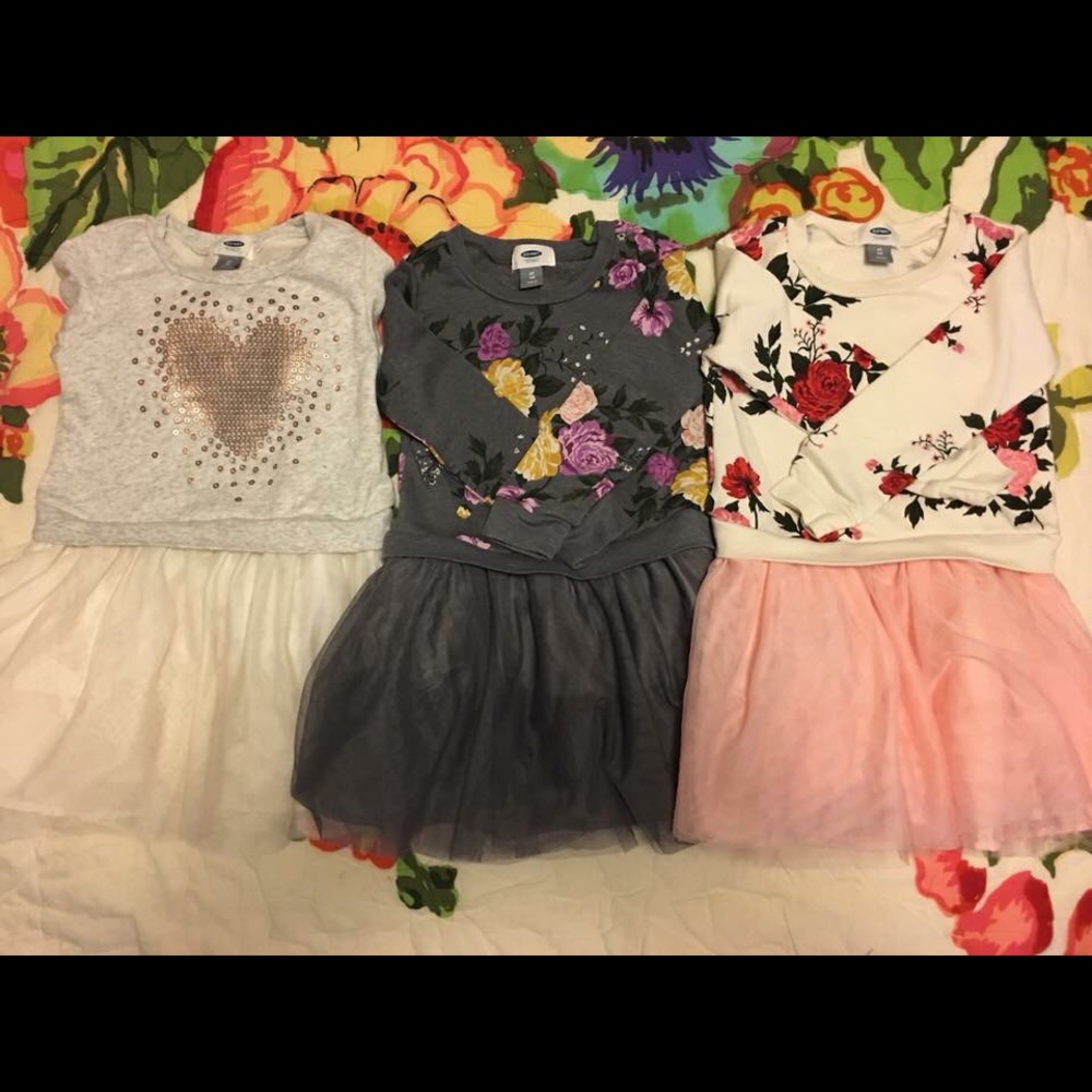 Set of 3 Old Navy Toddler Fleece Tulle Dresses -4T